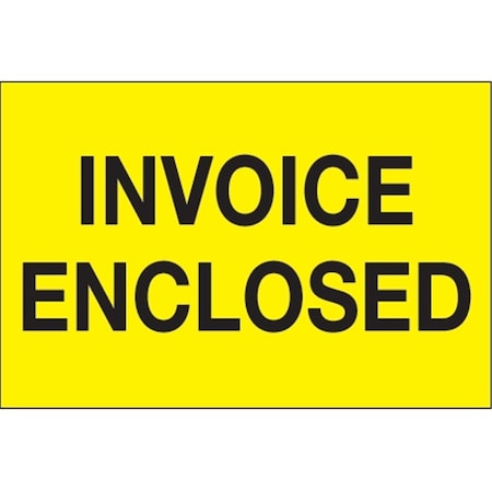 Bondad 2 x 3 in. - Invoice Enclosed Fluorescent Yellow Labels BO3348799